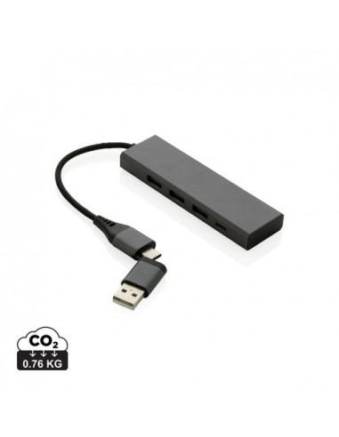 Hub 3 porte USB in alluminio RCS Terra