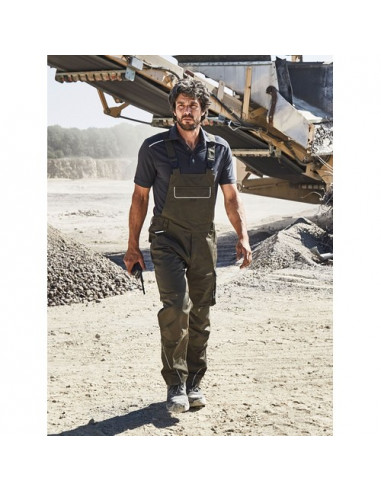 Workwear Pants With Bib - Solid