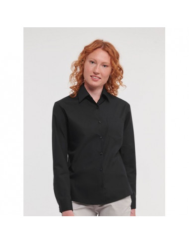 Ladies' Long Sleeve Pure Cotton Poplin Shirt