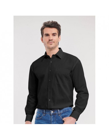 Men's Long Sleeve Pure Cotton Poplin Shirt