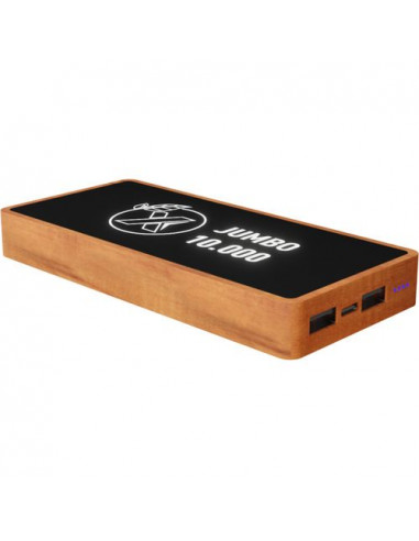 Power bank con ricarica wireless in legno da 10.000 mAh SCX.design P46