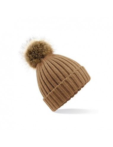 Fur Pom Pom Chunky Beanie