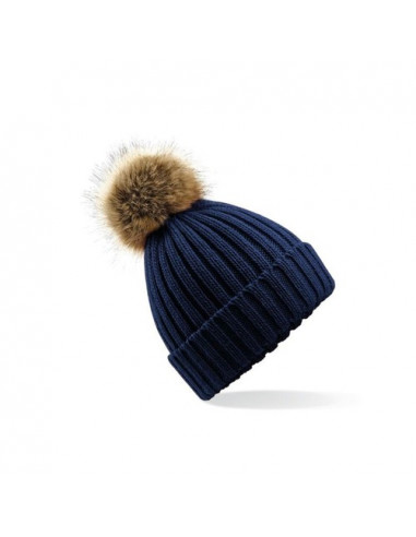 Fur Pom Pom Chunky Beanie