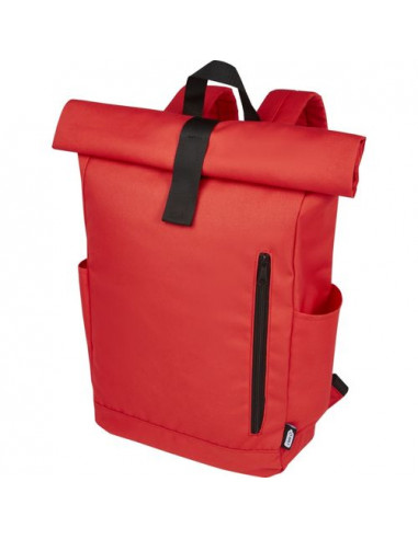 Zaino con chiusura arrotolabile per portatile da 15,6" in PET riciclato certificato GRS Byron 18L