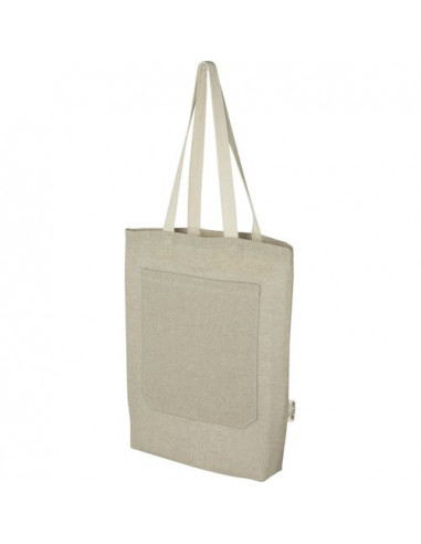 Tote bag in cotone riciclato da 150 g/m² con tasca frontale Pheebs - 9L