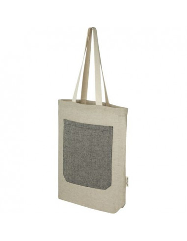 Tote bag in cotone riciclato da 150 g/m² con tasca frontale Pheebs - 9L