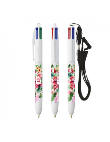 BIC® 4 Colours® penna a sfera + Lanyard