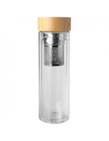 Borraccia con infusore in vetro borosilicato con coperchio in bambù da 400 ml Bailey