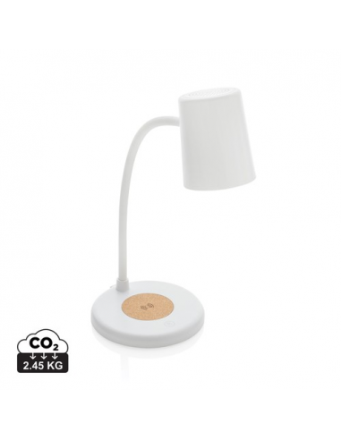 Lampada Zanara con caricatore wireless 15W in plastica RCS