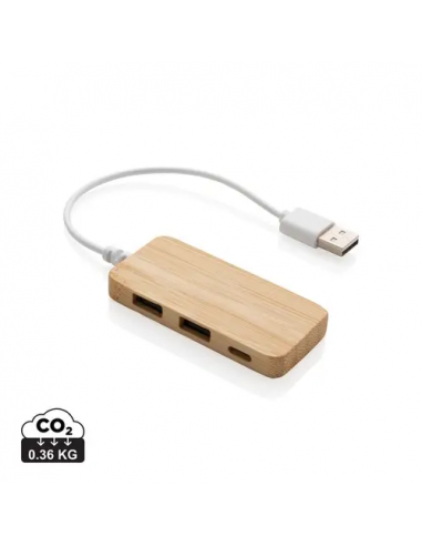 Hub USB un bambù con type C