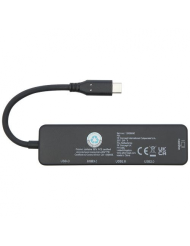 Adattatore multimediale USB 2.0-3.0 con porta HDMI in plastica riciclata certificata RCS Loop