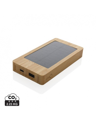 Powerbank solare 10.000 mAh in bambù