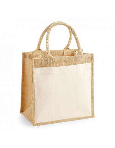 Cotton Pocket Jute Midi Tote