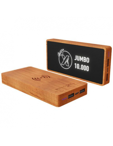 Power bank con ricarica wireless in legno da 10.000 mAh SCX.design P46