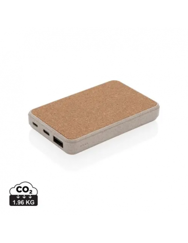 Powerbank tascabile 5.000 mAh in sughero e grano