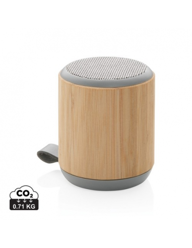 Speaker wireless 3W in bambù e tessuto