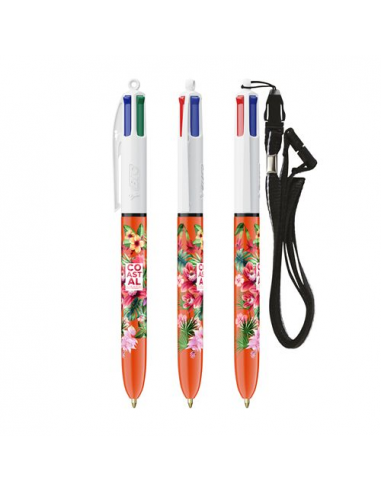 BIC® 4 Colours Fine penna a sfera + Lanyard