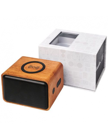 Altoparlante Wooden con base di ricarica wireless da 3 W