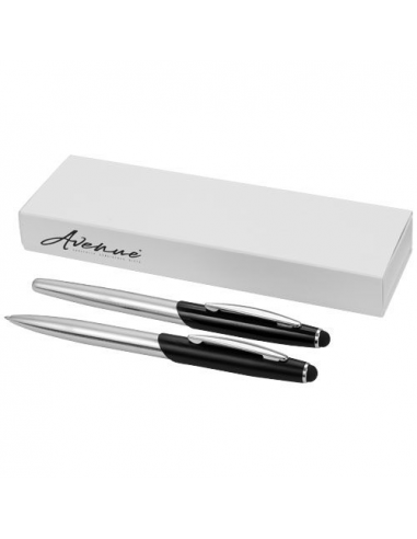 Set penna a sfera e penna roller con stylus Geneva (inchiostro blu)