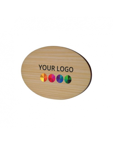 Badge Bamboo Ovale 50 x 74 mm, Spilla, Stampa in full color