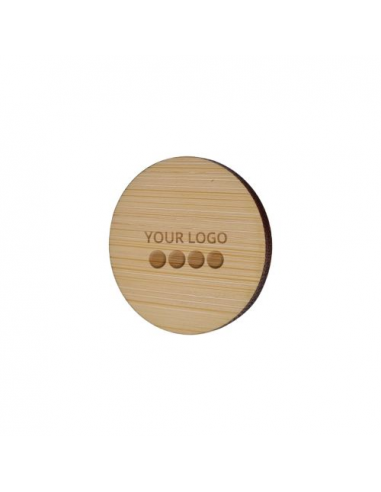 Badge Bamboo Tondo 40 mm, Magnete, Incisione