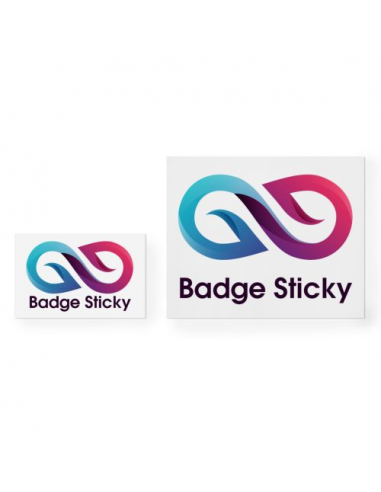 Badge Sticky, 85 x 55 mm