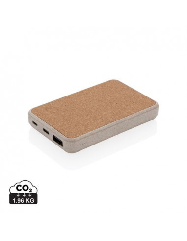 Powerbank tascabile 5.000 mAh in sughero e grano