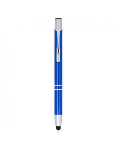 Penna a sfera metallica con stylus Moneta (inchiostro blu)