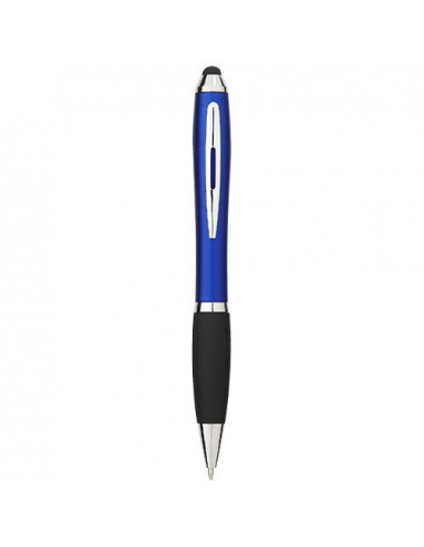 Penna a sfera colorata con stylus e impugnatura nera Nash (inchiostro blu)