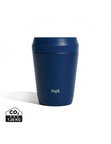 Bicchiere Topl in rAcciaio con tappo 360 brevettato 235ml