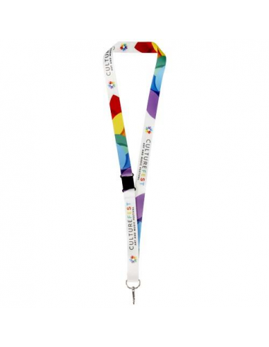 Lanyard in PET riciclato con stampa in sublimazione e sgancio di sicurezza Lois