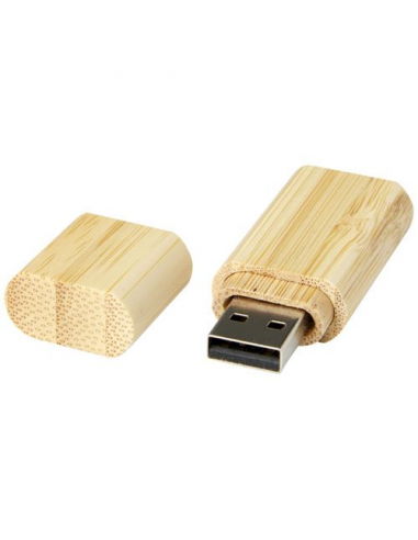 USB 2.0 in bambù con portachiavi