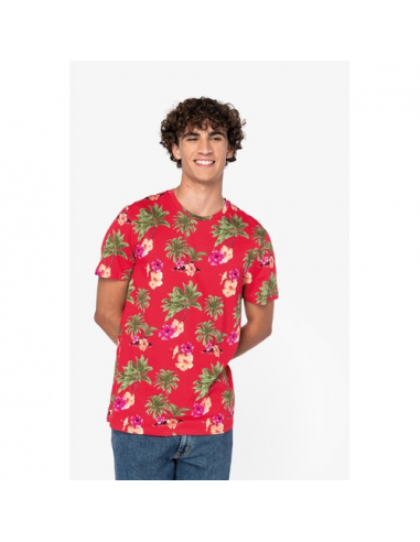 T-shirt uomo ecosostenibile con stampa tropicale