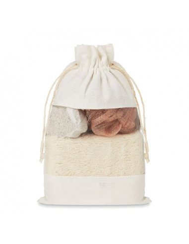 Set bagno in pouch di cotone CUIDA SET