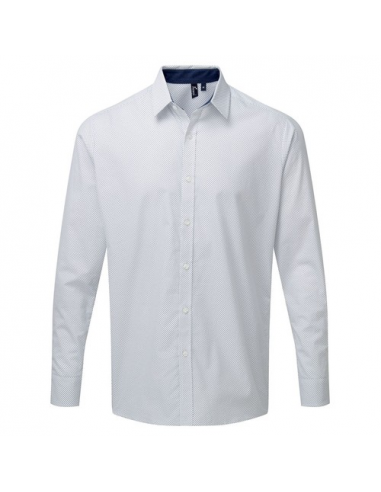 Men's Denim-Pindot Long Sleeve Shirt