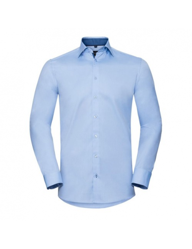 Men´s Long Sleeve Tailored Contrast Herringbone Shirt