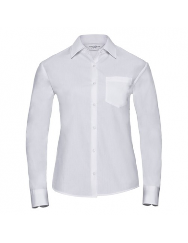 Ladies' Long Sleeve Pure Cotton Poplin Shirt