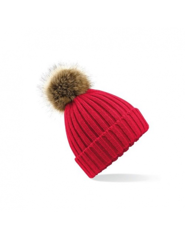 Fur Pom Pom Chunky Beanie