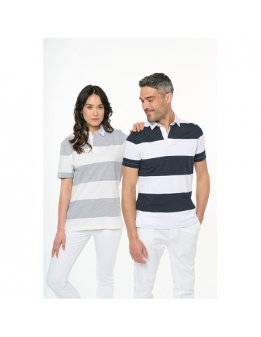 Polo rugby a righe maniche corte unisex