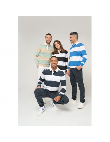 Polo rugby a righe maniche lunghe unisex