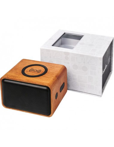 Altoparlante Wooden con base di ricarica wireless da 3 W