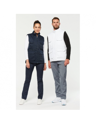 Gilet unisex in policotone multitasche imbottito