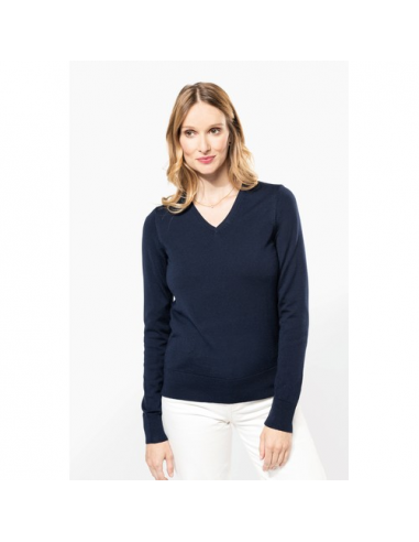 Pullover donna Merino con scollo a V