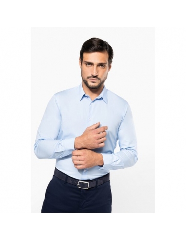 Camicia uomo popeline maniche lunghe