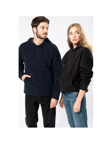 Felpa unisex con cappuccio oversize in pile riciclato