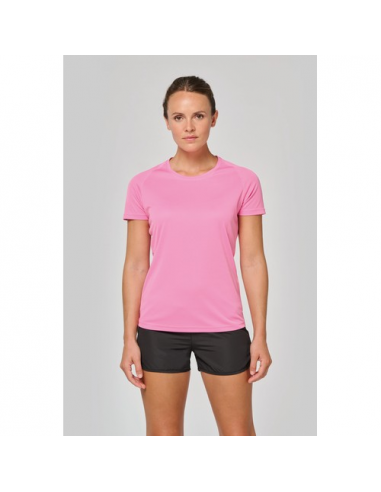 T-shirt sportiva donna girocollo in materiale riciclato