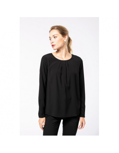 Blusa donna crêpe manica lunga