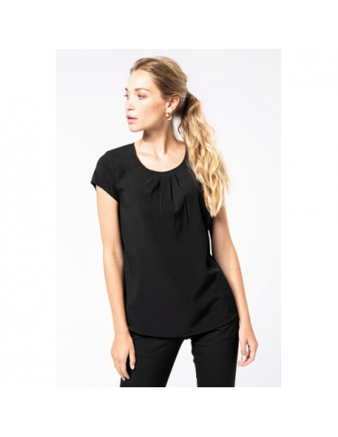 Blusa donna crêpe manica corta