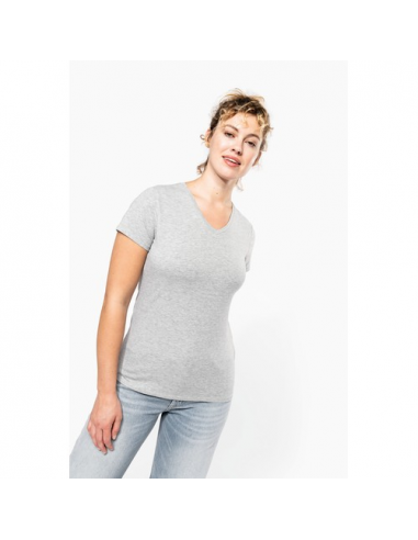 T-shirt donna maniche corte con collo a V