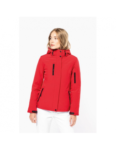 Parka donna softshell imbottito con cappuccio